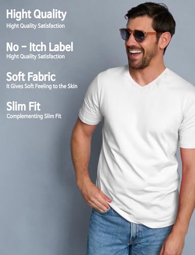 H2H Mens Slime Short Sleeve T-Shirts (V Neck/Crew Neck Multipack) Size XS to 3XL4