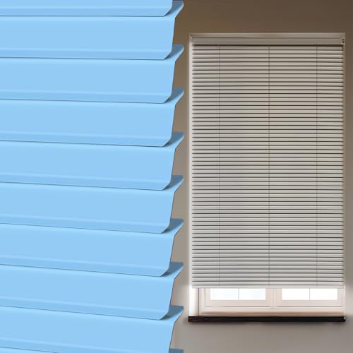 Persianas Horizontales Opacas De Privacidad, Sin Taladrar Ni Herramientas para Ventanas Y Puertas, Personalizables(Sapphire)