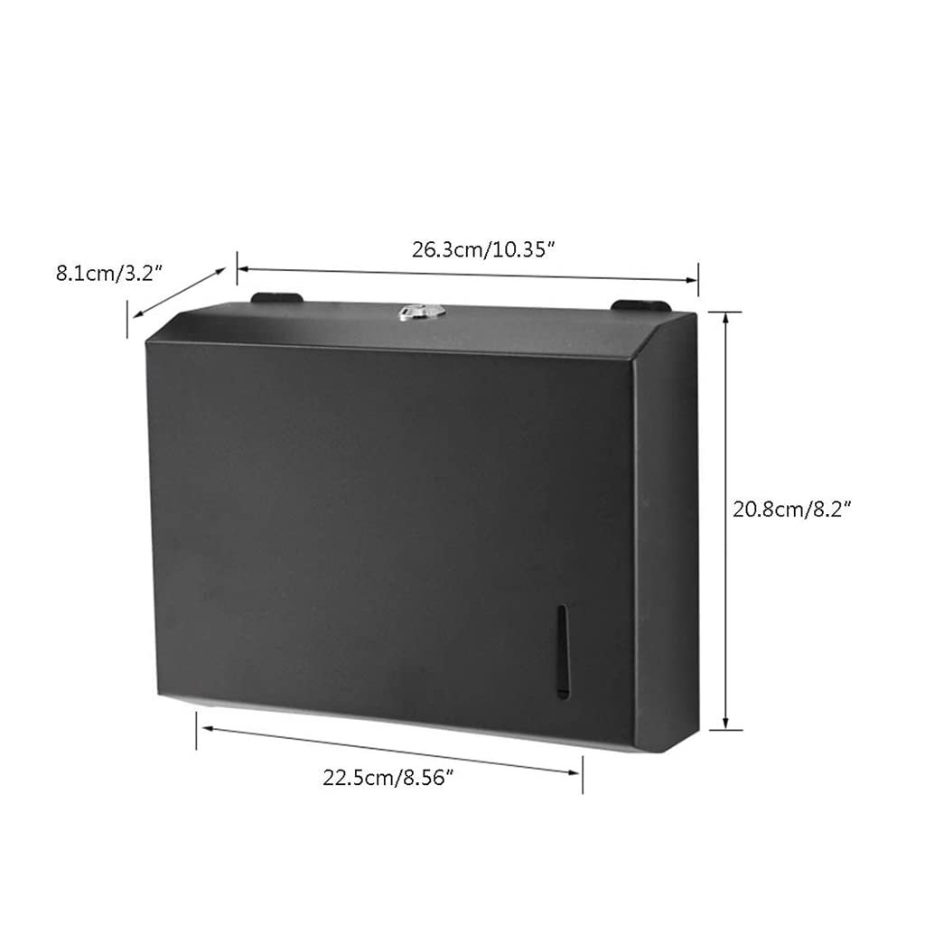 BKEKM Dispenser Salviette Dispenser di Asciugamani di Carta Commerciale con Dispenser di Asciugamani a Parete in Acciaio Inossidabile con Serratura per Hotel da Bagno di casa Moda