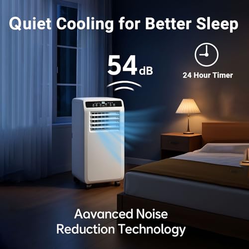 Image of Portable Air Conditioner, 10000BTU, 3-in-1 Air Conditioner Portable Up to 450 Sq.Ft. with Cool, Fan, Dehumidifier, Remote Control & Installation Kit, 24H Timer, Quiet Standing AC Unit