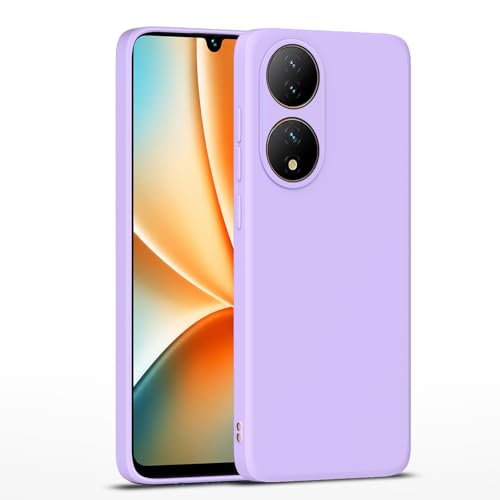 Image of Outlouders Back Cover for Vivo Y100 5G | Camera Protection | Durable Soft Matte Silicone Bumper Case (Purple)