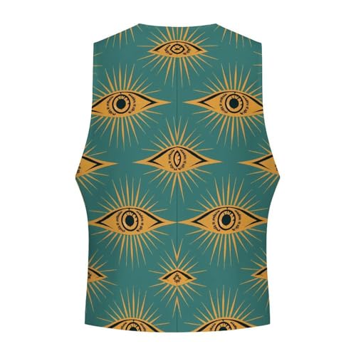 Green Evil Eye Moon Novelty Men's Suit Vest Funny Formal Dress Vests Business Waistcoat4