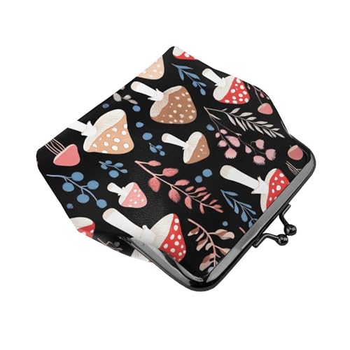 Double Coin Purse For Women autumn fall leaves cool mushrooms (3) Lightweight Small Coin Purse3