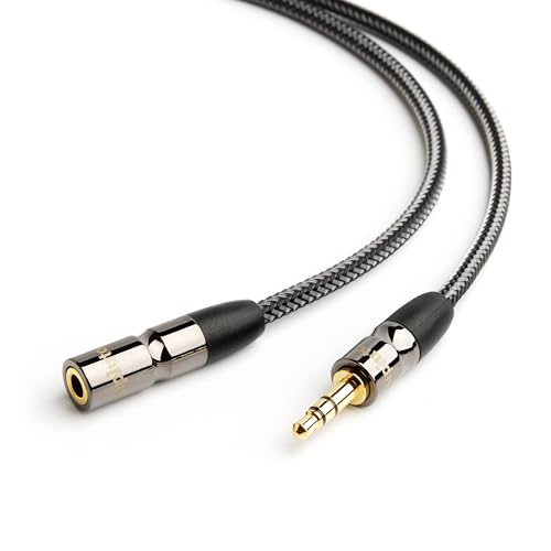 Cable auxiliar de audio Jack 3.5mm macho a hembra 20 ft miniatura 1