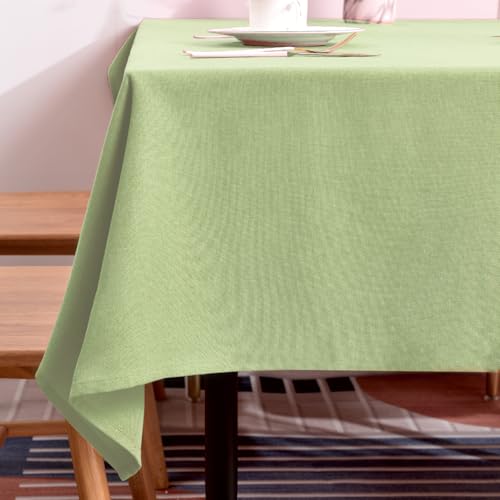 BALCONY & FALCON Mantel rectangular de lino lavable, impermeable, a prueba de aceite, arrugas y polvo, utilizado para reuniones, restaurantes, cocinas y banquetes (verde salvia, 55 x 71 pulgadas)