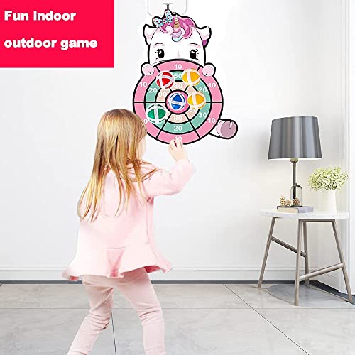 Unicorn Toys For 3-12 Year Old, 25”Large Dart Board Kids Outdoor Toys Games With 12 Sticky Balls For 4-8,Unicorns Gifts For Girls Birthday Gift Age 4-10, Toys For 3 4 5 6 7 8 Year Old Girls Toy #TOP3