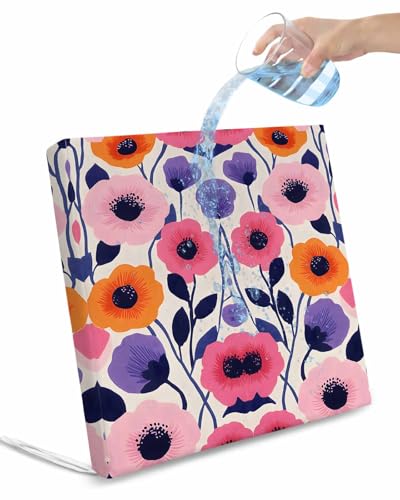 Pink Spring Floral Outdoor Cushion Chair Cover Set of 4 - Waterproof Couch Seat Covers, Farmhouse Flower Modern Abstract Art Patio Furniture Protector Cushions Slipcovers for Sofa/RV, 20
