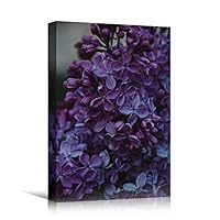 Canvas Wall Art Purple Petals Colorful Farmhouse/Country Floral Multicolor Patterns Photography - 12x18 inches