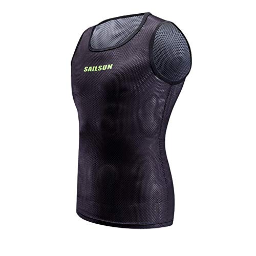 Mens Cycling Vest Men Summer Sleeveless Bike Jersey Vests Biking Running Sport Vests Shirt Top Breathable,Quick Dry Black