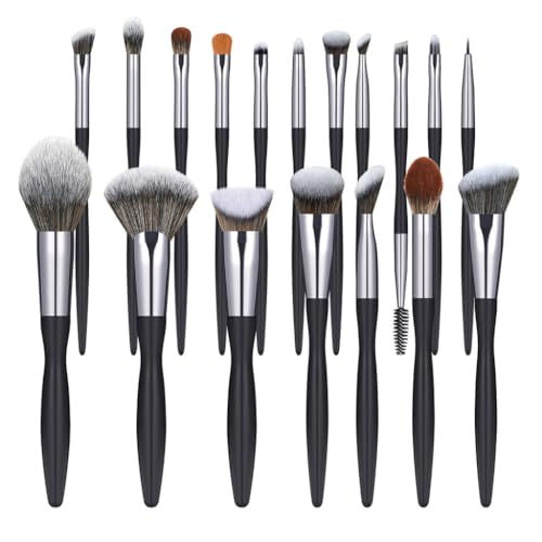 Pinceaux de maquillage nomades ensemble noir 16 pièces pour sac à main
