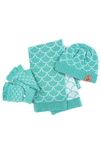 Fin Fun Mermaid Scales Hat, Gloves, & Scarf Set - Small, Ages 6 and Below