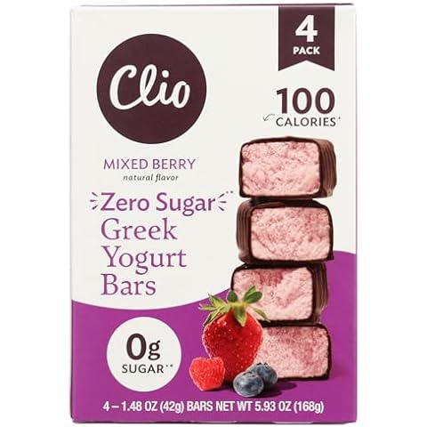 CLIO Zero Sugar Mixed Berry Yogurt Bars 4 Count, 5.93 OZ Cover
