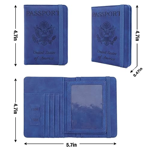 Image of Melsbrinna Rfid Passport Holder for Travel women /Men, Cute Passport Wallet Rfid Blocking Card Slots, Rfid Passport Cover /CaseTravel Wallet, Passport Book Holder (1, Blue5)