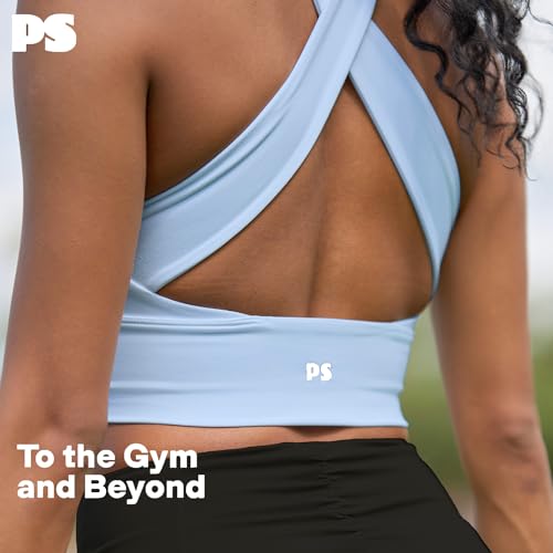 Image of POPSUGAR Sports Bras for Women - Y Back, High Neck, Strappy & Long Line Padded Racerback Bra Workout Yoga Top Racer Back Bra