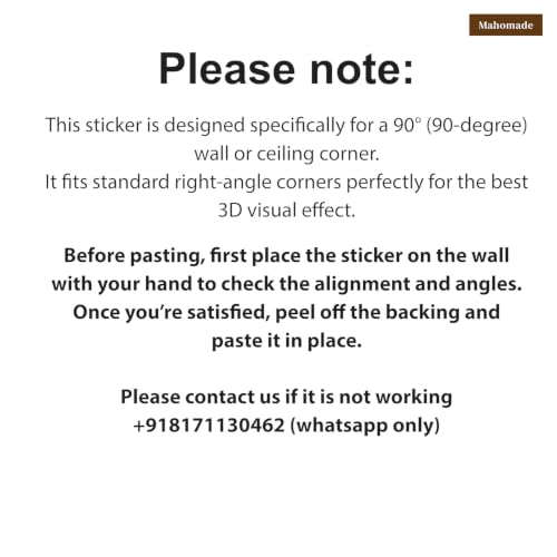 Image of Mahomade 3D Cube Illusion Wall Art, 20x20 inches, Geometric Optical Illusion Vinyl Wall Decal for Wall & Ceiling | Self-Adhesive Peel & Stick | Modern Room Decor