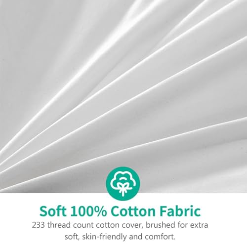 APSMILE Organic Feathers Down Comforter California King, All-Seasons Duvet Insert, 100% Cotton Medium Warm Quilted Bed Comforter Insert (104x96, Ivory White)