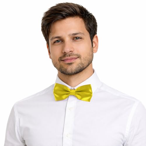Image of Mens Classic Solid colour Bowtie 6pcs /12pcs Combo Pre-tied Satin polyester Formal tuxedo Bow tie Set For Boy Women and Men & Adjustable Length