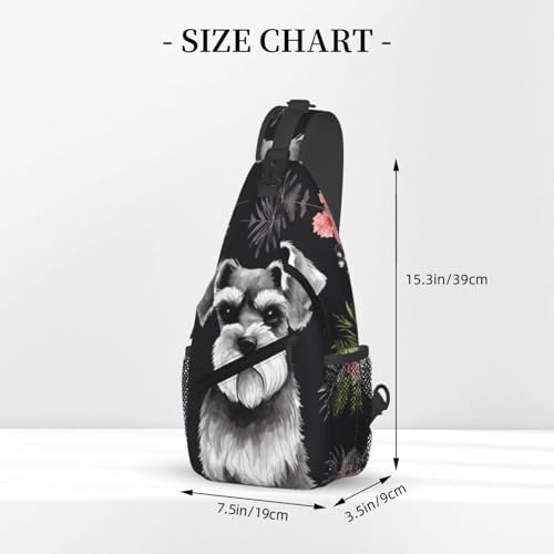 Mochila bandolera schnauzer negra unisex miniatura 2