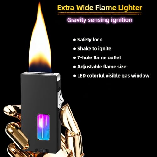 Encendedor recargable de butano con llama ancha y carga USB-C miniatura 2