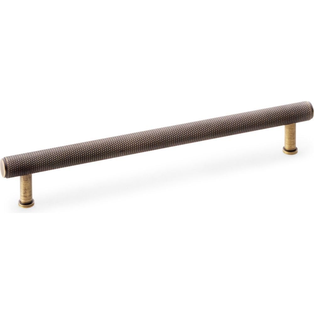 Carlisle Brass Antique Brass Alexander & Wilks Knurled Crispin T Bar Cupboard Pull Handle, (224Mm Hole Centres)