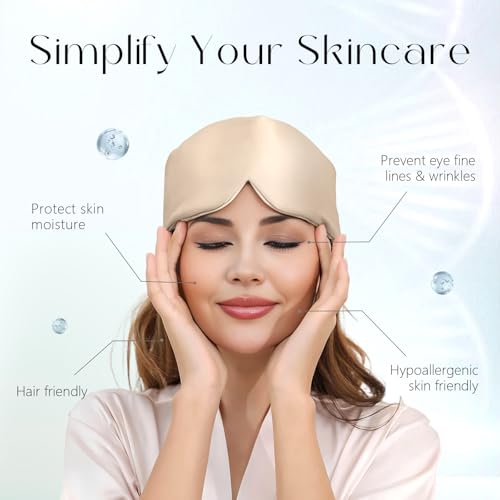 Image of ZIMASILK 100% 22 Momme Mulberry Silk Sleep Mask - Full Silk Filled, Ultra-Soft & Breathable, Face-Hugging Blackout Eye Cover for Sleeping (Taupe)