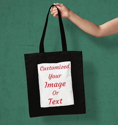 Image of ZORI Black Tote Bag With Pocket Printed Designed Canvas Tote Bags For Women large capacity,Tote bag For Shopping, College, Travel, More Canvas Handbag For Unisex Bag