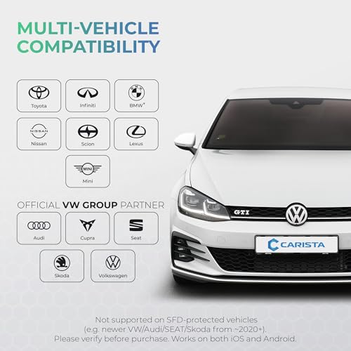 CARISTA OBD2 Bluetooth Adapter and App: Diagnostics, Customizations, Service Procedures and Live Data for your VW, Audi, SEAT, Skoda, Nissan, Infiniti, Toyota, Lexus, BMW, Mini