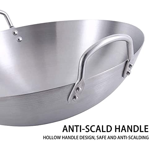 Wok de acero inoxidable, para estufa de gas, 65 cm miniatura 4