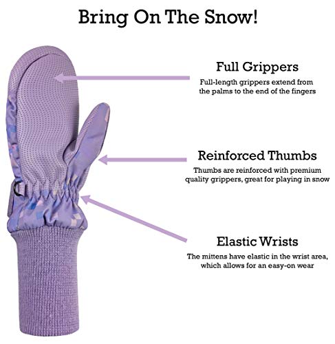 Image of N'Ice Caps Kids Waterproof Snow Mittens Cold Weather Thinsulate Insulated