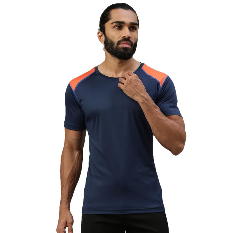 Image of sporto Men's Fast Dry Micro Fiber Solid Regular T-Shirt Half Sleeve|Charcoal
