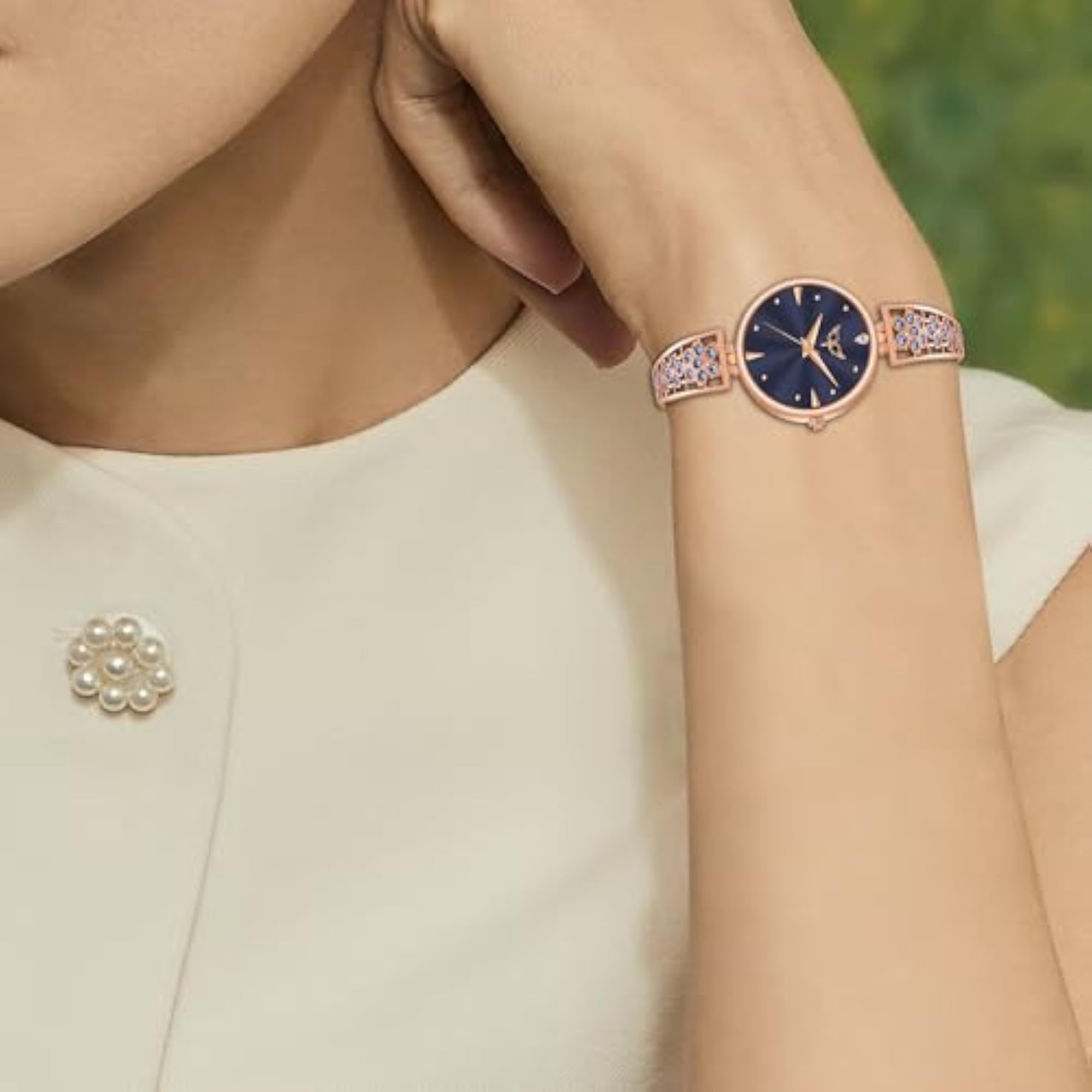 Women's Starlet Quartz Analog Rose Gold Dial Watch