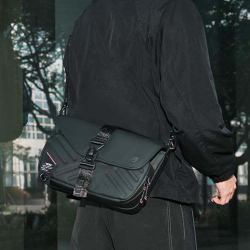Image of ASUS BC3004 ROG Slash Sling Bag 4.0 (2025), Quick-Adjust Shoulder Straps, Polyester Design, Premium Water Repellent Material, FIDLOCK Magnetic Quick Release Buckle, Stealth Black, 8L, 600g