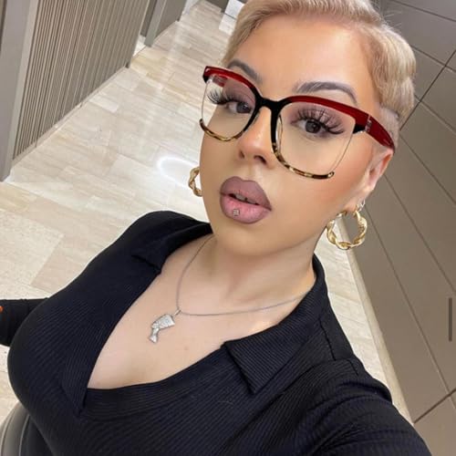 Anti-blue Light Women Half Frame Colorful Fashion Spring Hinge2