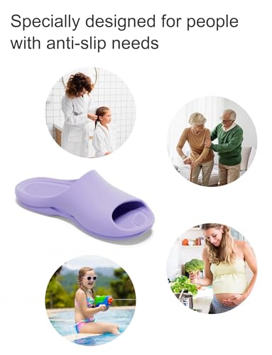 Image of KENROLL KM228 Non Slip Shower Shoes, Arch Support EVA Slides | rubber anti-slip outsole, cushioned sole, side drainage, toe protection, ideal for seniors adults family, bathroom pool beach