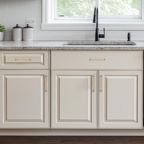 Image of Ravinte 10 Pack 5 Inch Champagne Bronze Kitchen Cabinet Handles Solid Zinc Alloy Cabinet Pulls Cupboard Hardware Drawer Handles