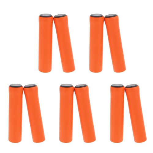 GRIRIW Puños para Manillar de Bicicleta de Silicona Naranja, 5 Pares, Cubiertas Absorbentes de Sudor, Amortiguación Antideslizante para Ciclismo de Montaña y Carretera