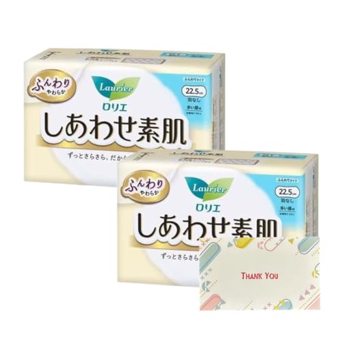 花王 ロリエ しあわせ素肌 ふんわりタイプ 多い昼用 22.5cm 羽なし 24個入 2個セット 生理用品 +Kunutonnオリジナルロゴ入りeおまけ付