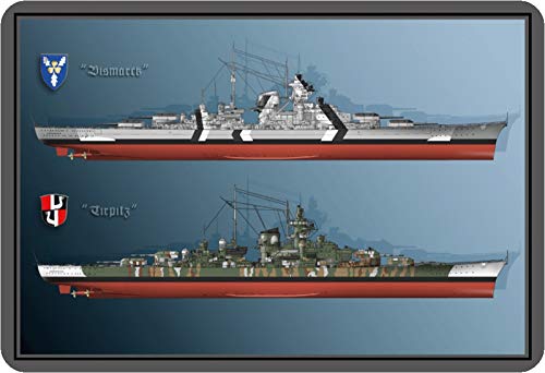 Schatzmix Metalen bord schip Bismarck Tirpitz metalen bord wanddecoratie 20x30 cm tin sign