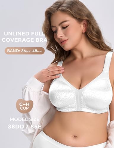 Image of Wingslove Women's Minimizer Bra Wireless Full Coverage Non-Padded Plus Size No Underwire Everyday Comfort