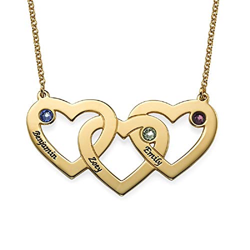 Personalized Engraved 3 Heart Necklace