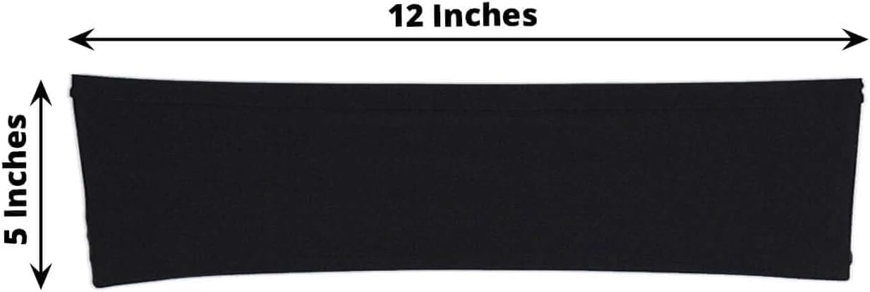 Efavormart 5pcs Black Spandex Chair Sash, Elastic Band Sashes Fitted Chair tie for Wedding Event Banquet Decor
