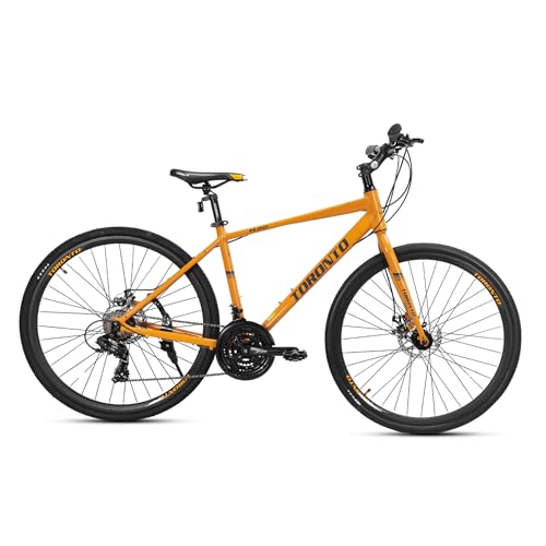 Image of Toronto H20 Bicycle with 700C and Alloy Frame, 21 Speed Gear with disc Brakes, Yellow, 1
