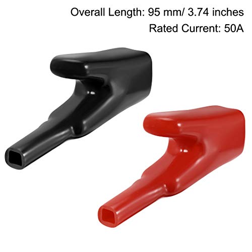 Image of uxcell 2pcs 50A Heavy-Duty Alligator Clips,Battery Crocodile Electrical Test Clamps,Battery Charger Clamp for Car Auto Vehicle