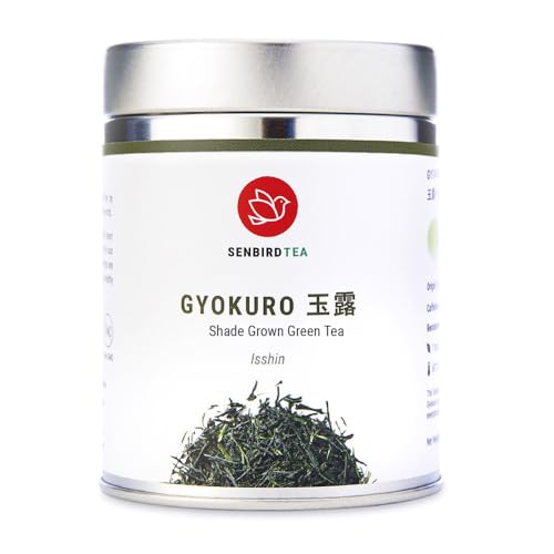 Senbird Premium Gyokuro - Japanese Shade Grown Green Tea - From Kyoto Japan - Imperial Loose Leaf Green Tea In Airtight Tea Tin (1.76oz/50g) (Isshin)