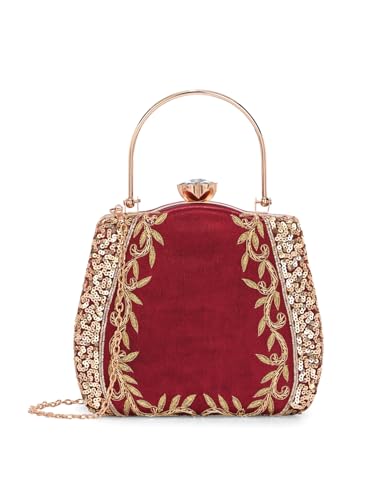 Image of TOOBA Handicraft Clutch Purse For Women with Sleek Design Glass Basket Clutch| Trendy Stylish Bridal, Party, Wedding Sling Bag