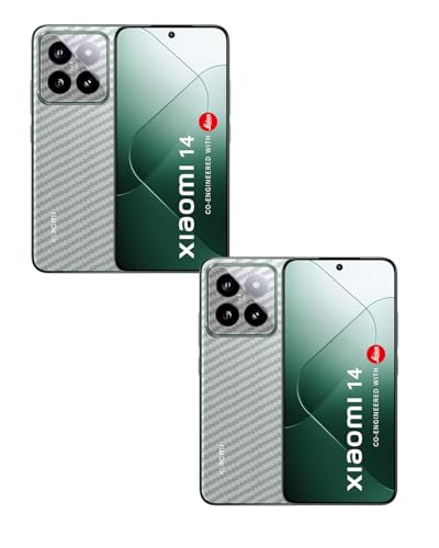 Image of (Pack of 2) Compatible with Skin Sticker /Vinyl wrap /Protective Film Mobile Back Skin Carbon Fiber 3D Transparent by Candeal Mizhan(Only Back) (Xiaomi, Xiaomi 14 5G)