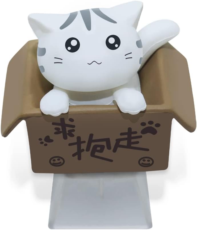 ESC Cute Cat Key Cap, DIY Handmade Gift OEM R4 Highly Customized Key Cap Backlit Transparent Bottom Cross Stem Switch for Mechanical Keyboard White
