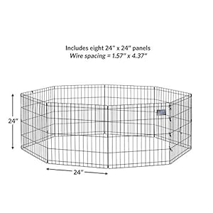 Midwest homes for pets foldable metal dog exercise pen  pet playpen 24w x 24h 1 year manufacturers warranty   cucciolini doodles