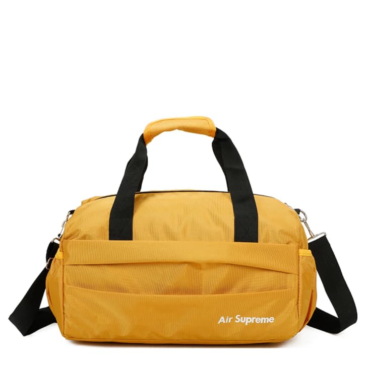 Mens & Womens Small Gym Bag | Lightweight, Waterproof, Shoulder Strap, Travel Friendly Compact Bags (Yellow)