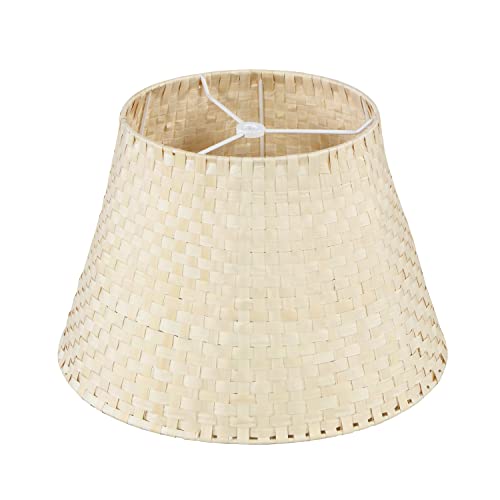 Image of Aspen Creative 32988, Empire Natural Palm Leaf Spider Shade, 9 inch Top x 14 inch Bottom x 9-1 /2 inch Slant